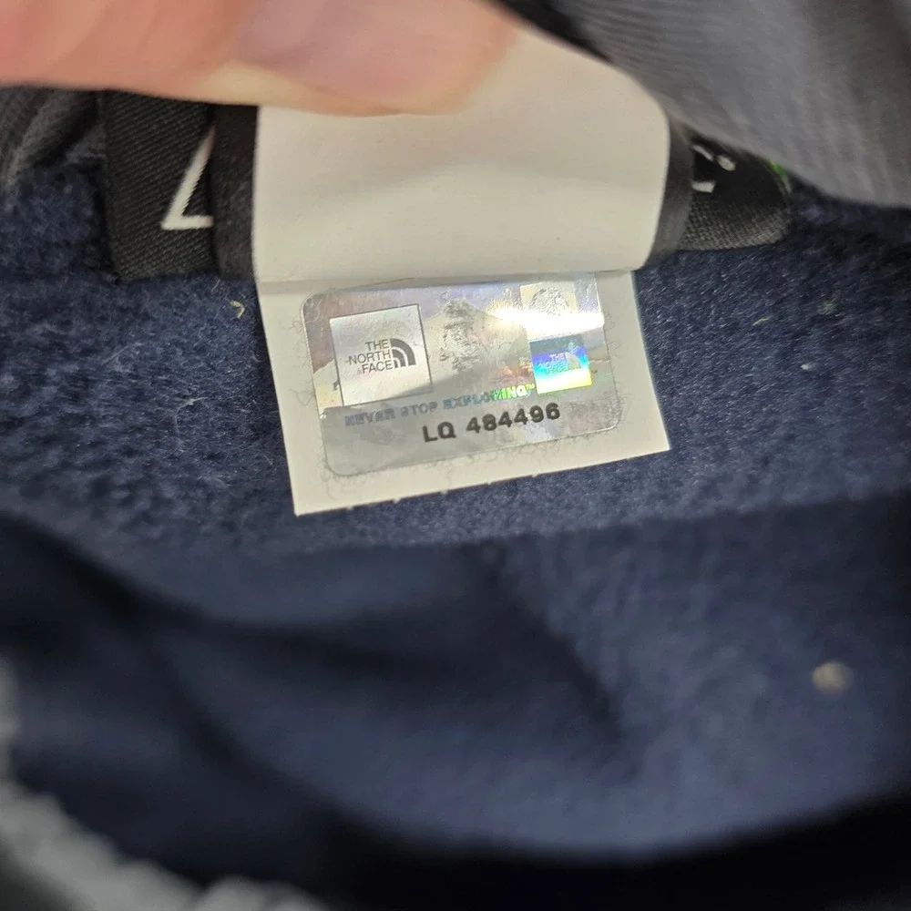 The North Face Mens Fleece‎ Jacket Grey Navy Blue Full Zip Outdoor XL